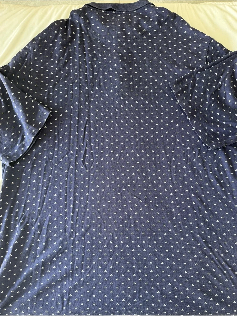 Ralph Lauren Navy Polo with White Micro Triangle Print